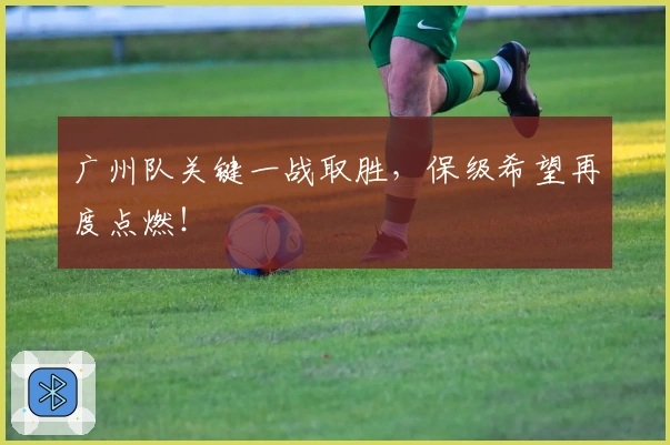 广州队关键一战取胜，保级希望再度点燃！